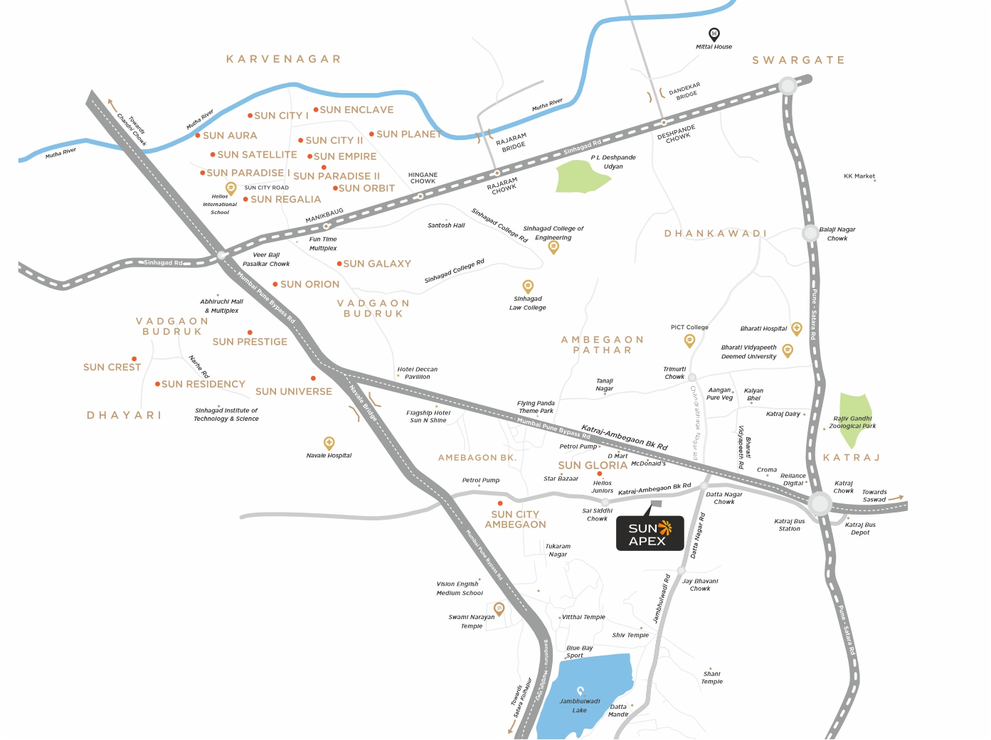 Sun Apex Location Map Ambegaon